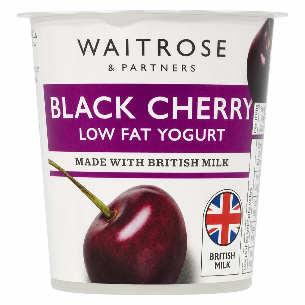 Waitrose Black Cherry Low Fat Yogurt