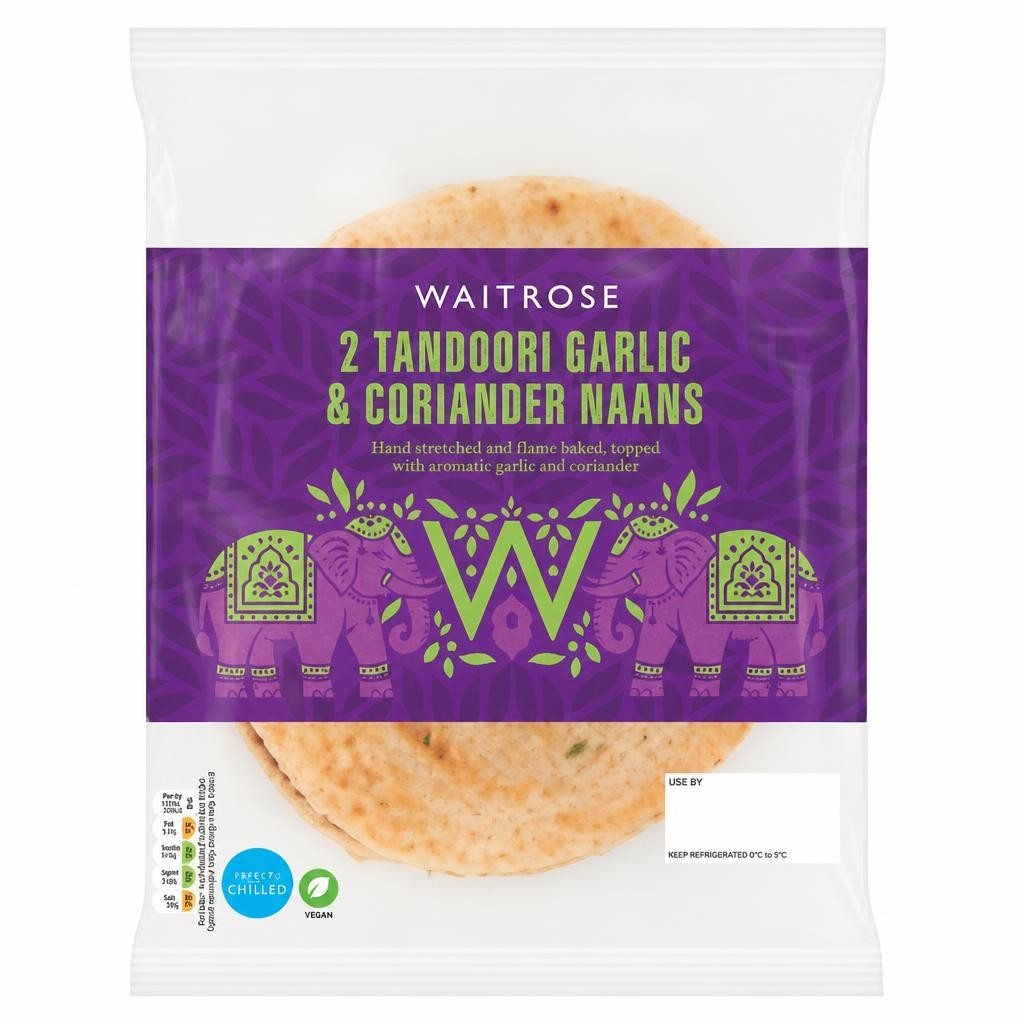 Waitrose 2 Tandoori Garlic & Coriander Naans