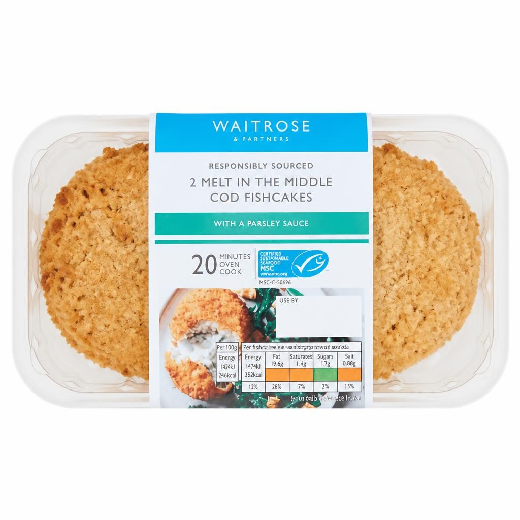 Waitrose Cod & Parsley Sauce Fishcakes