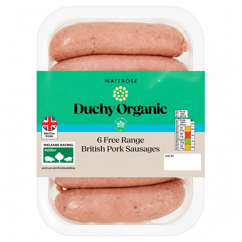Duchy Organic 6 British Pork Sausages