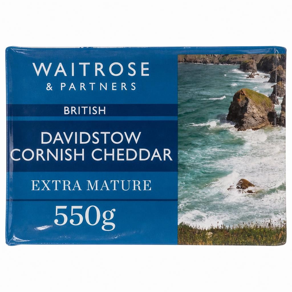 Waitrose Davidstow Cornish Extra Mature Cheddar Cheese Strength 6 Large