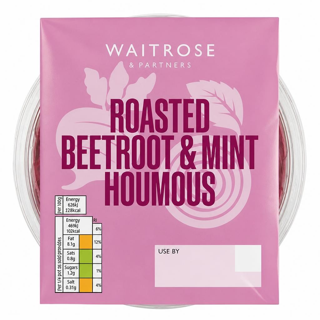 Waitrose Roasted Beetroot & Mint Houmous