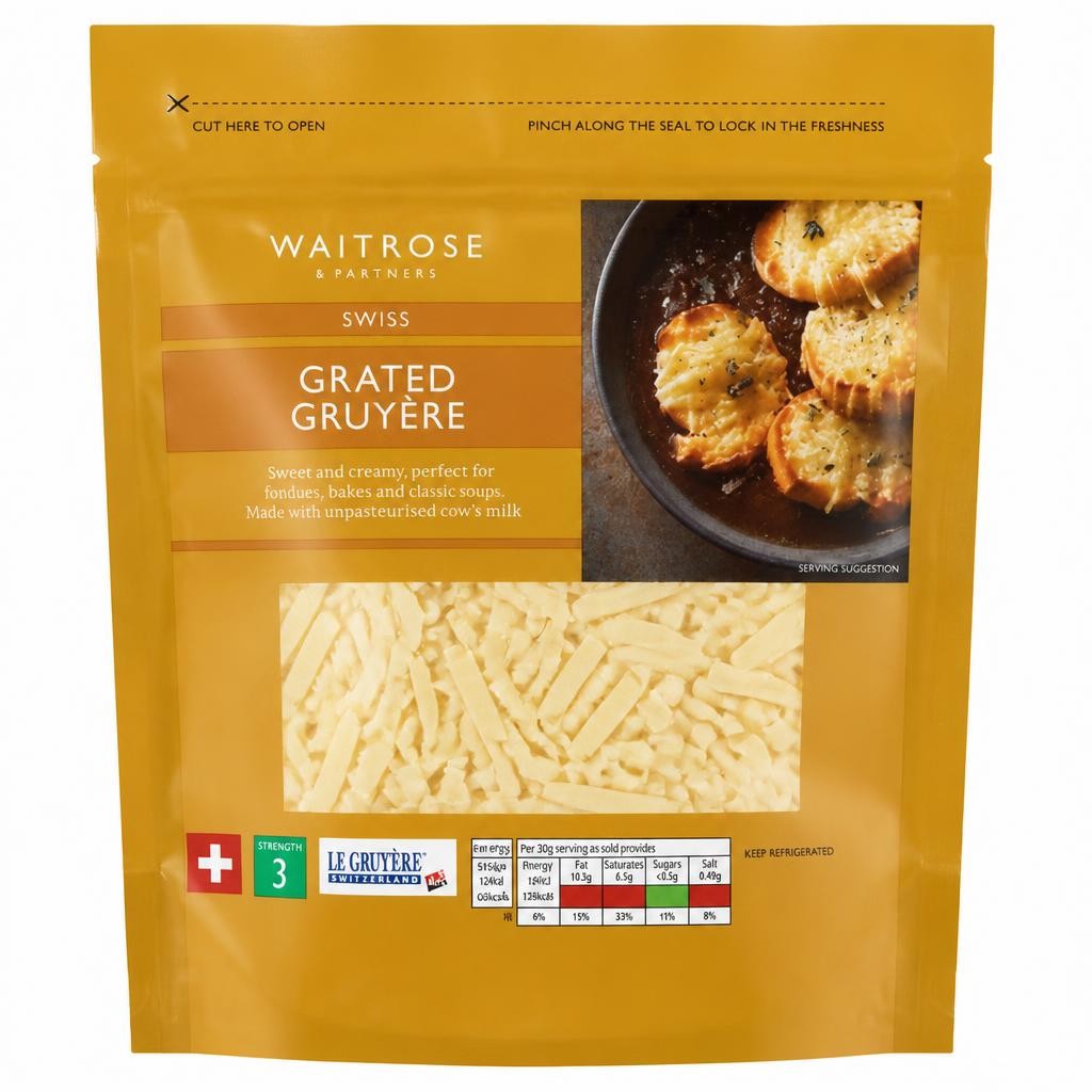 Waitrose Swiss Grated Gruyere Cheese Strength 3
