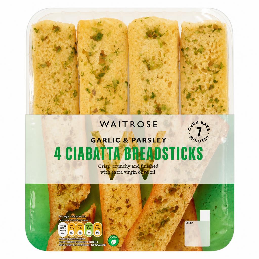 Waitrose Garlic & Parsley Ciabatta Breadsticks