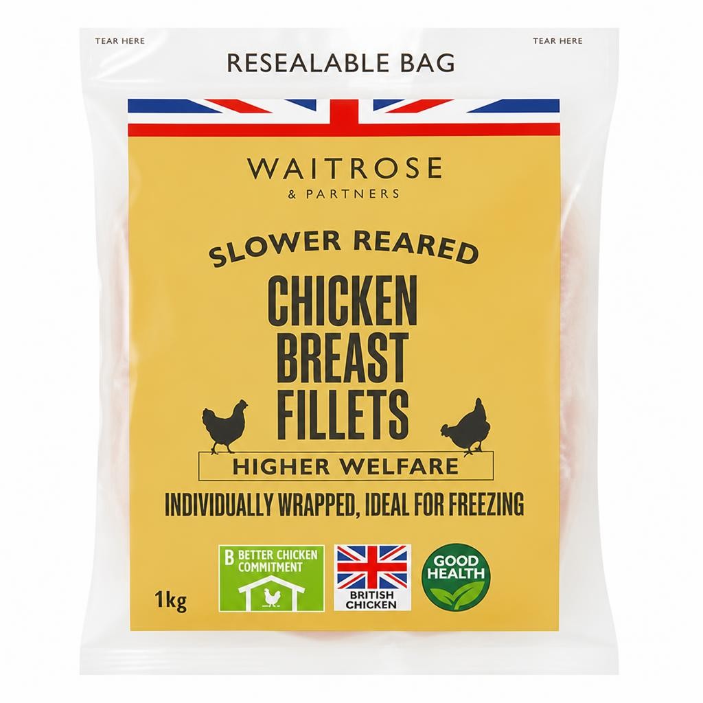 Waitrose Slower Reared Chicken Breast Fillets - Large Pack