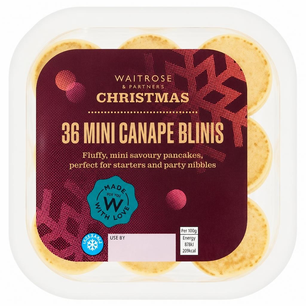 Waitrose Christmas 36 Mini Canape Blinis