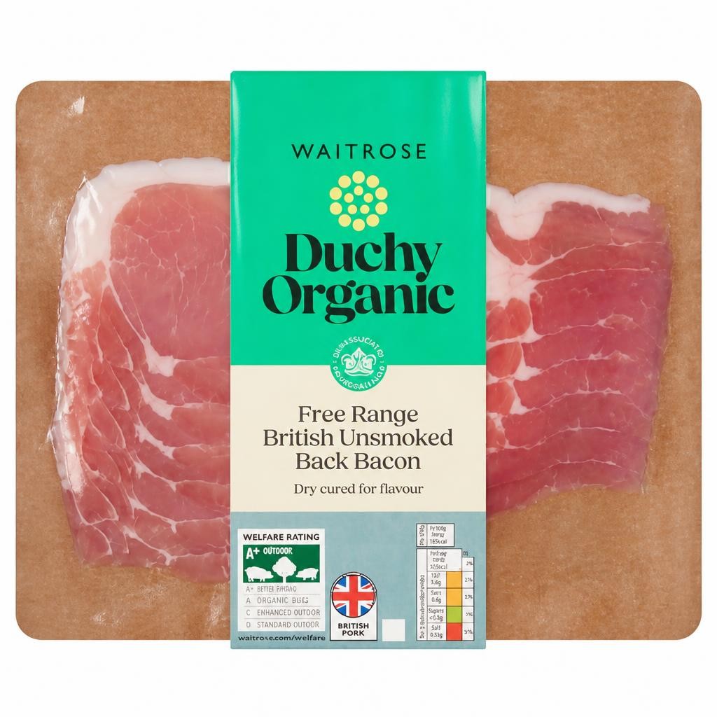 Duchy 6 Organic Unsmoked Dry Cured Back Bacon Rashers