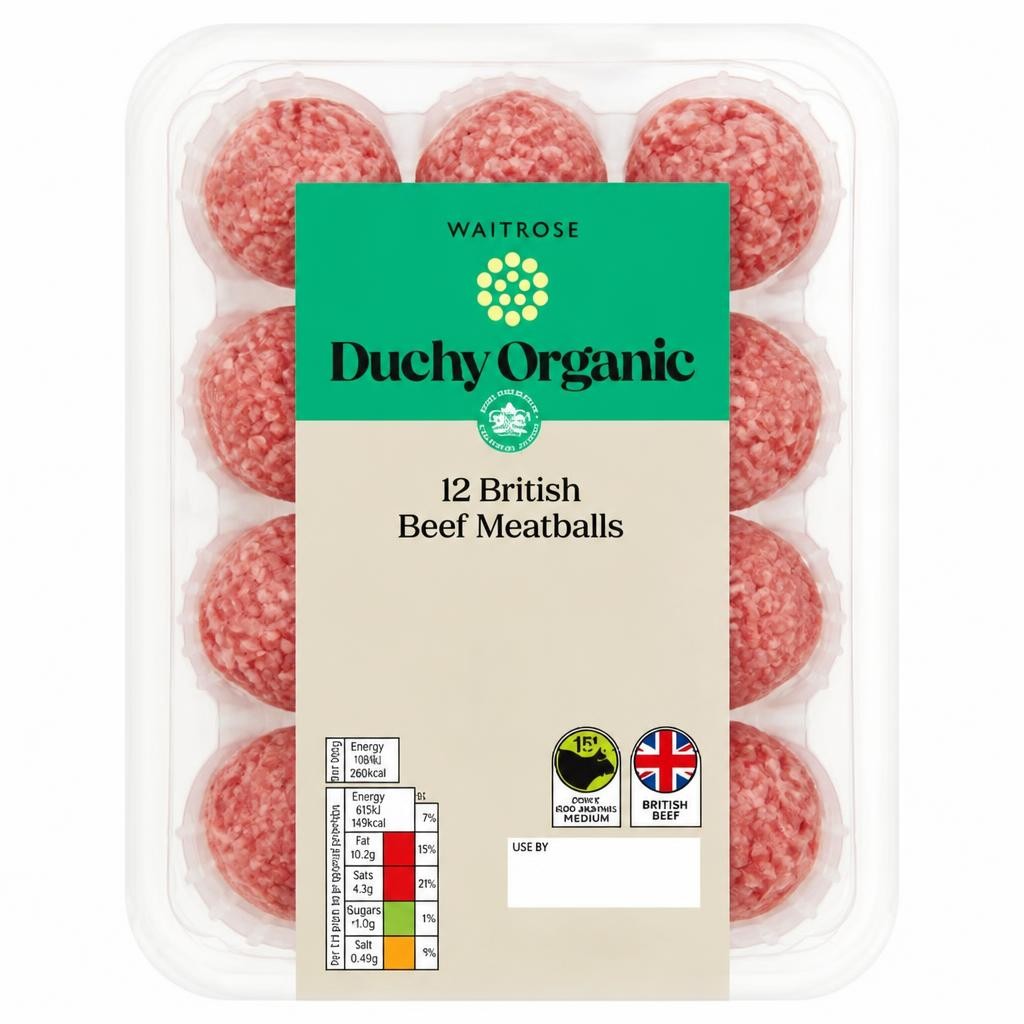 Duchy Organic 12 British Beef Meatballs