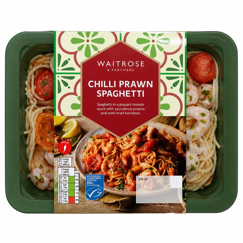 Waitrose Italian Chilli Prawn Spaghetti for 1