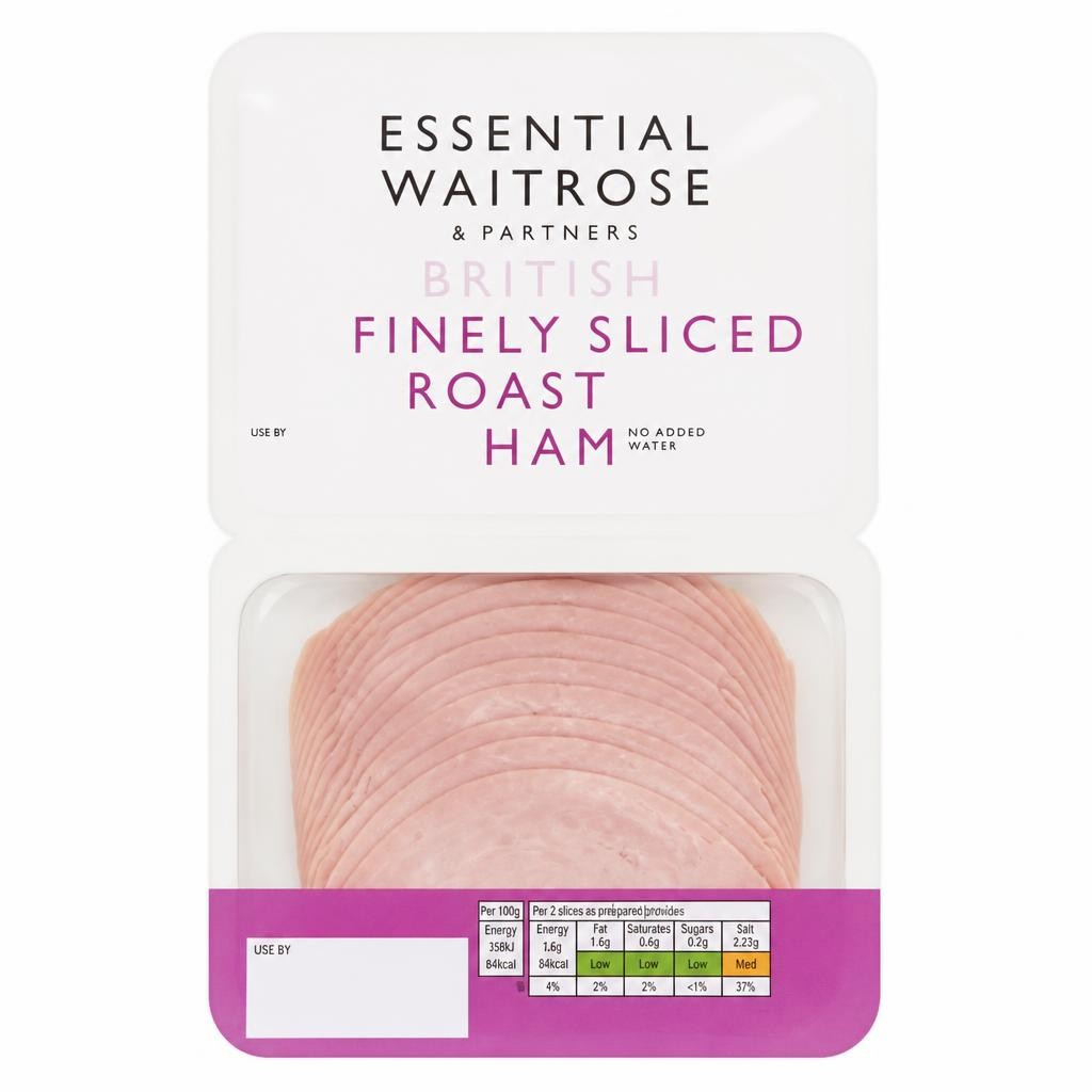 Essential British Finely Sliced Roast Ham, Twin Pack