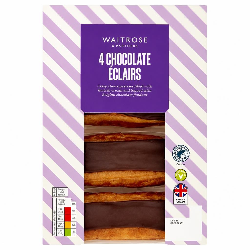 Waitrose 4 Chocolate Eclairs