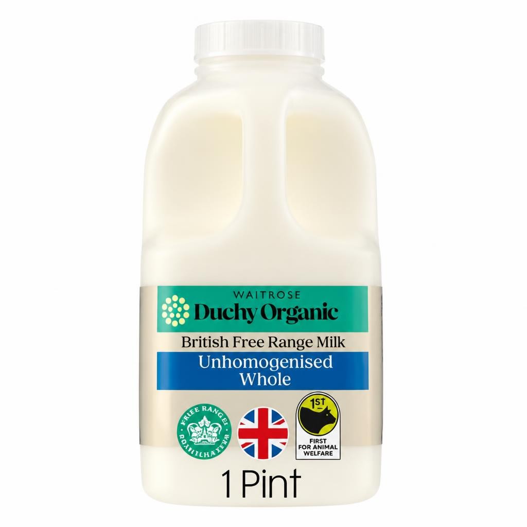 Duchy Organic Unhomogenised Whole Milk 1 Pint
