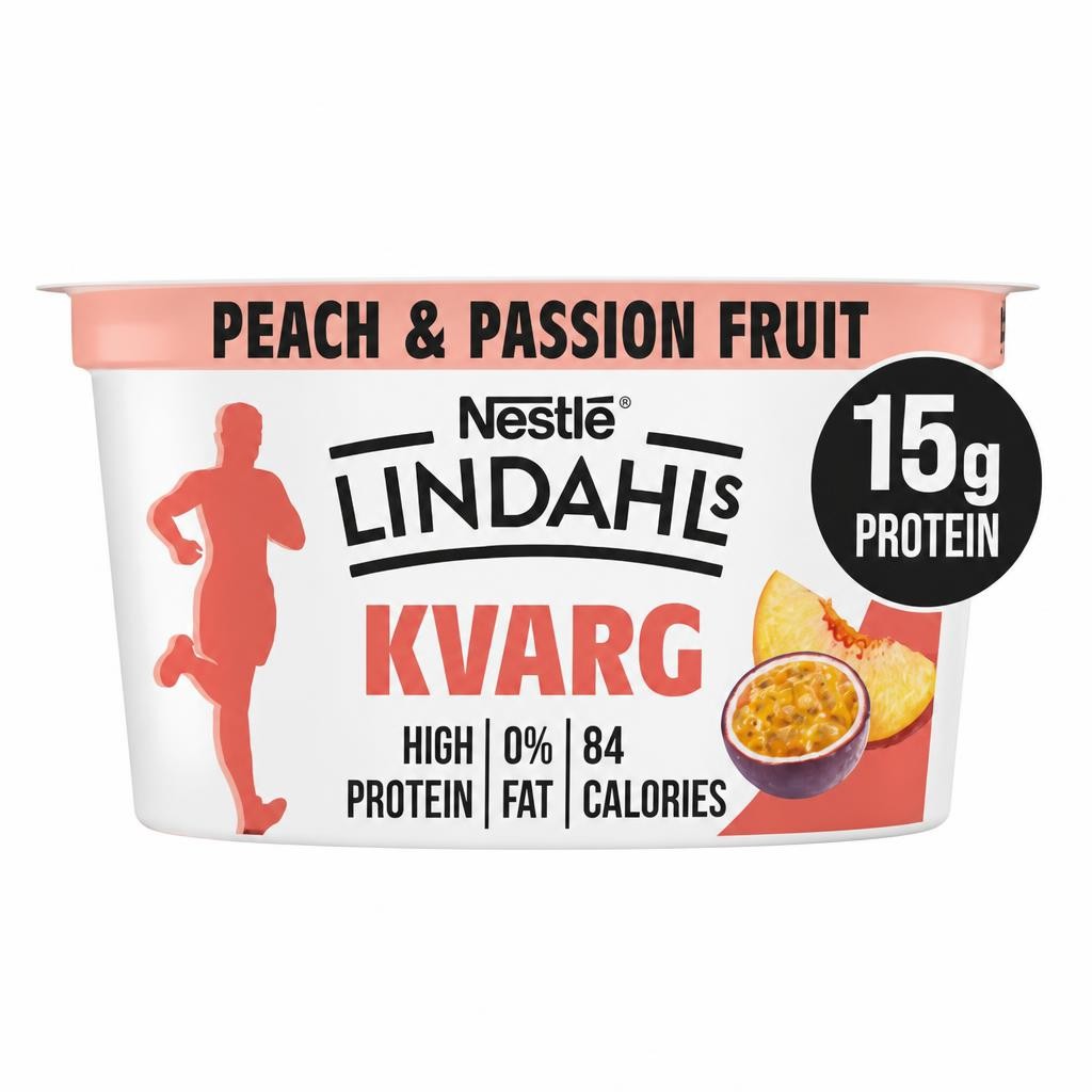 Lindahls Kvarg Peach Passion High Protein Yogurt Single