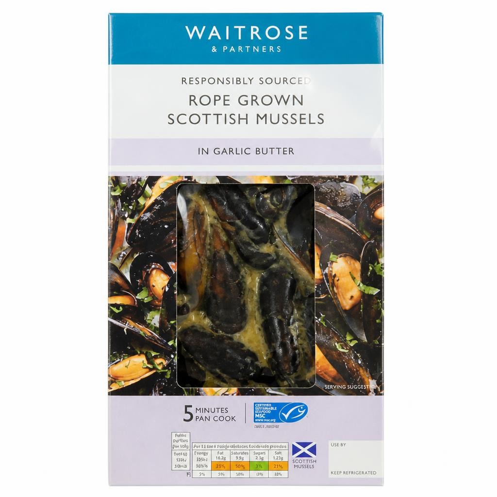 Waitrose Scottish Mussels in Garlic Butter