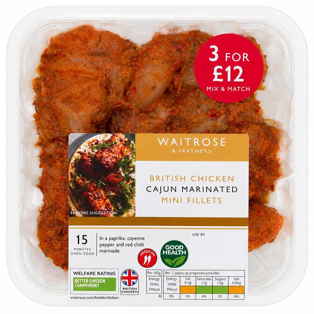 Waitrose British Chicken Cajun Marinated Mini Fillets