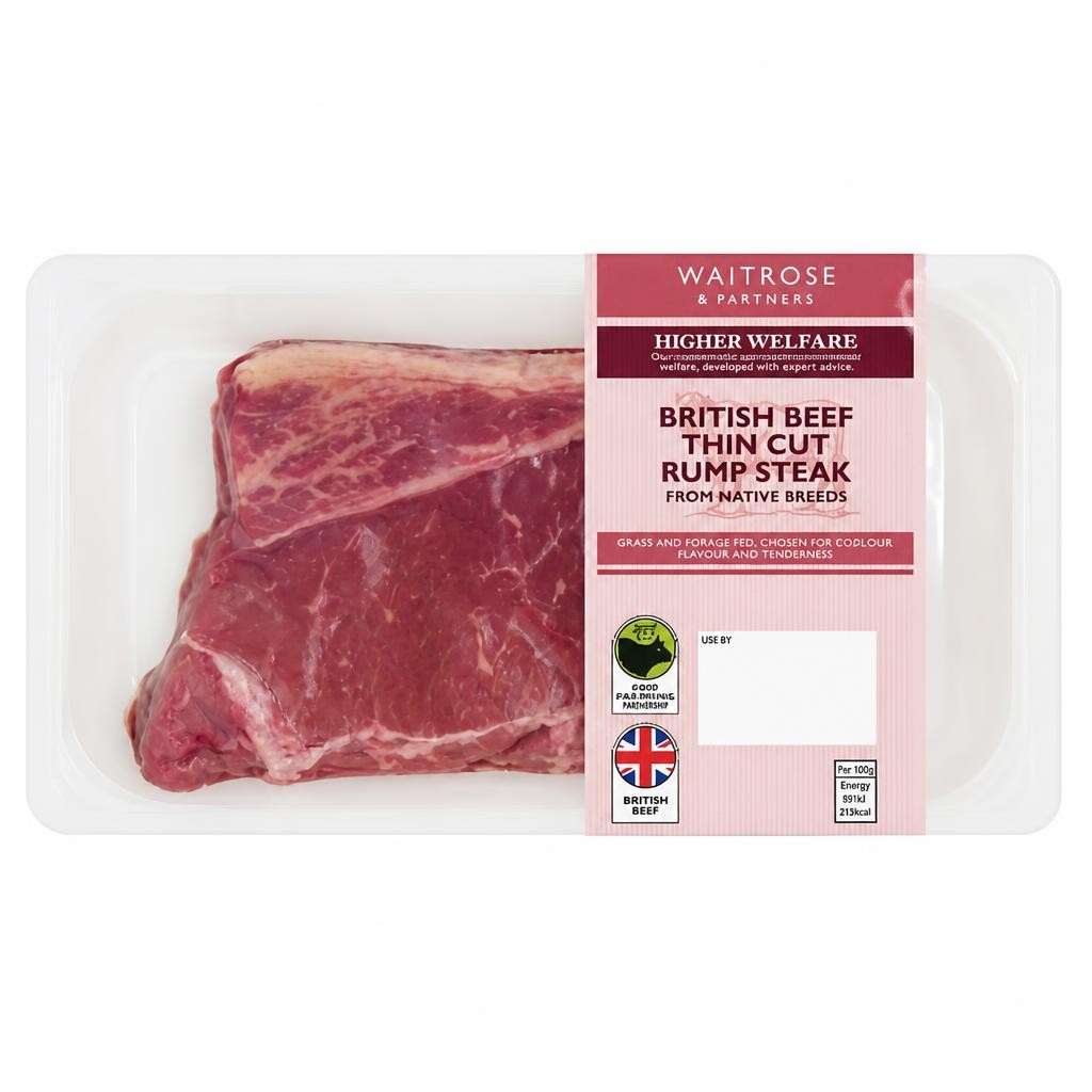 Waitrose British Native Breed Thin Cut Rump Steak
