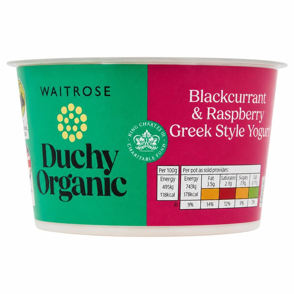 Duchy Organic Blackcurrant & Raspberry Greek Style Yogurt