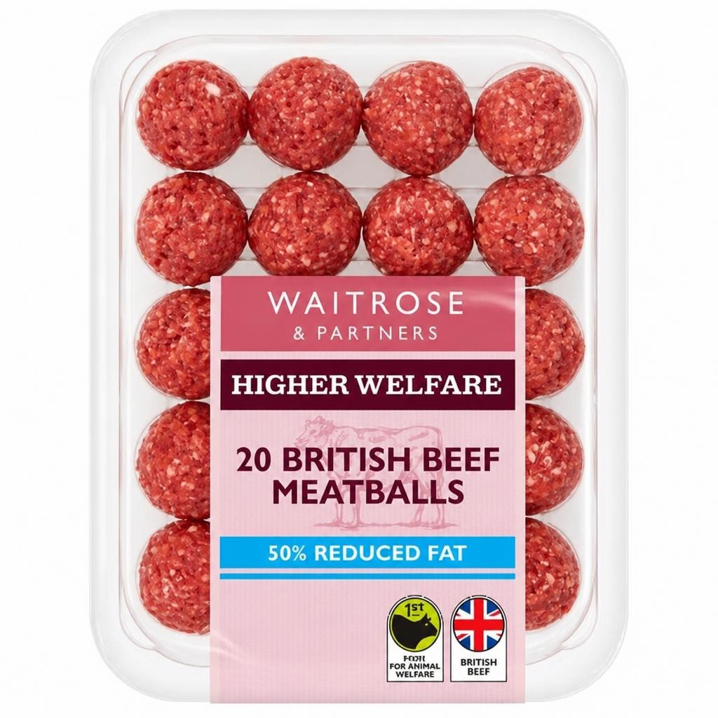 Waitrose 20 Native Breed Reduced Fat Beef Meatballs