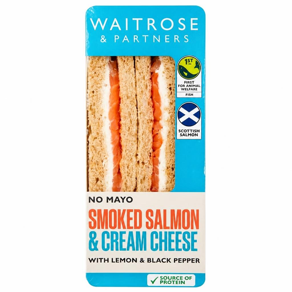 Waitrose Smoked Salmon & Cream Cheese Sandwich