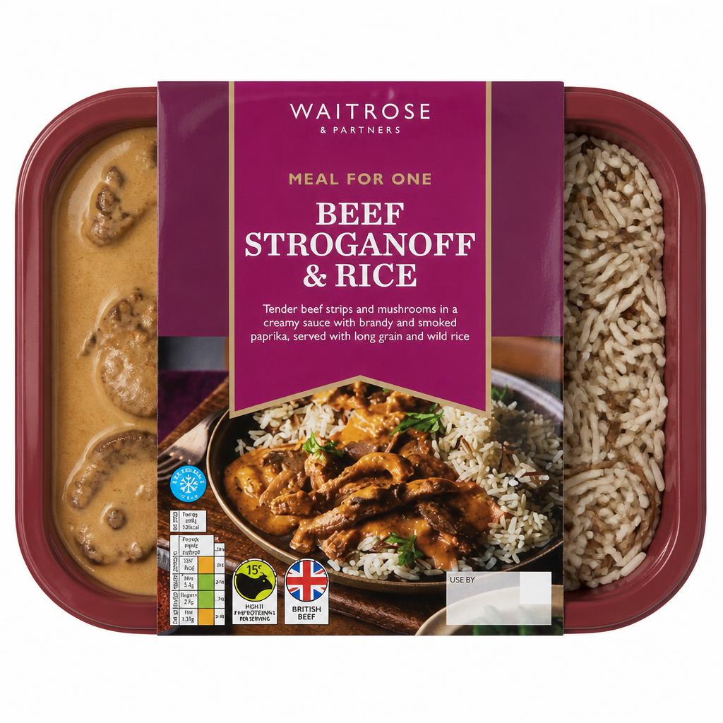 Waitrose Classic Beef Stroganoff with Rice for 1