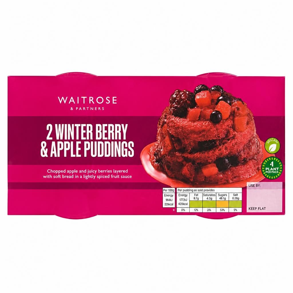 Waitrose 2 Winter Berry & Apple Puddings