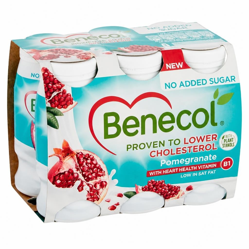 Benecol Pomegranate No Added Sugar Yogurt Drinks