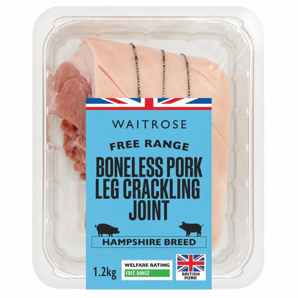Waitrose Free Range Pork Boneless Leg Crackling Joint