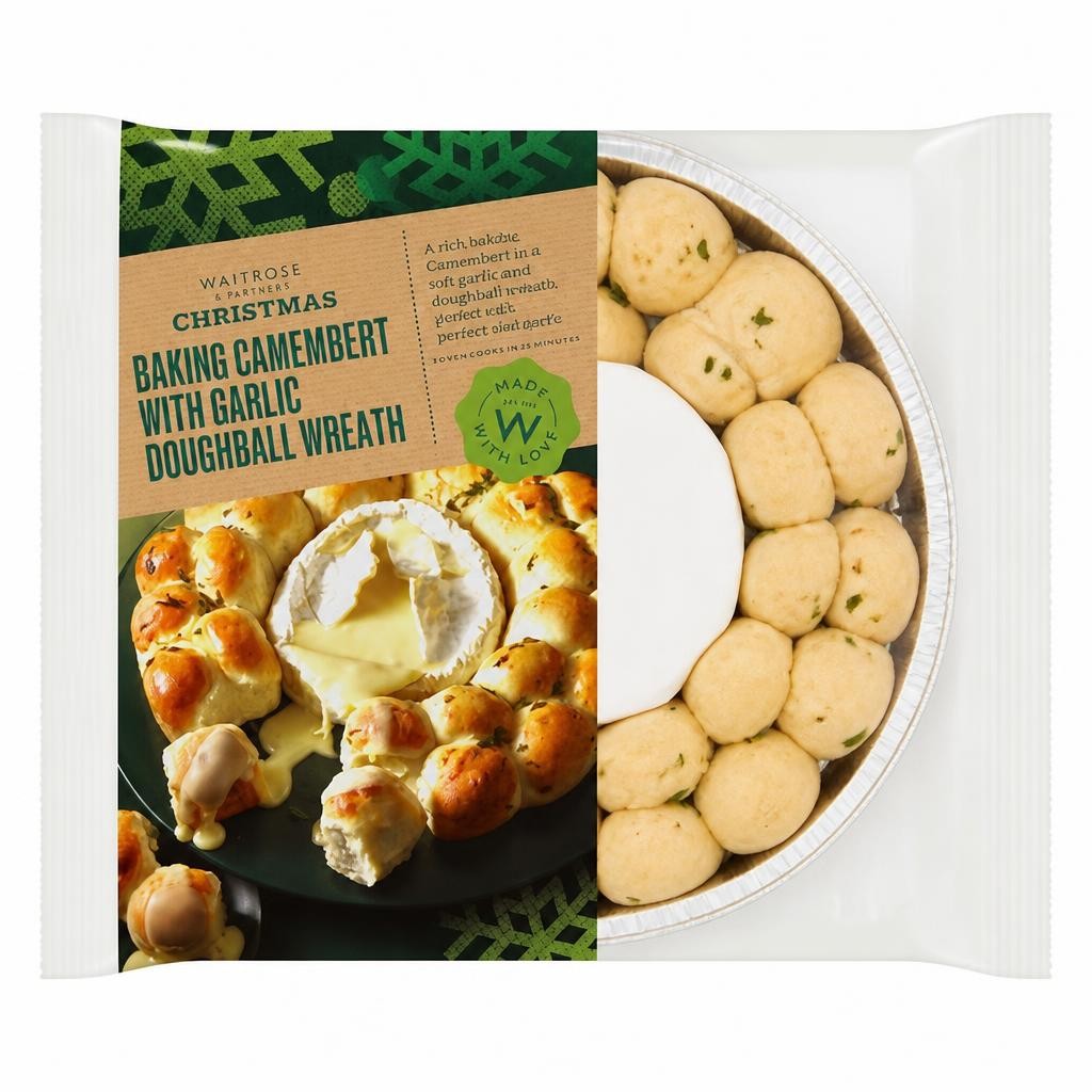 Waitrose Baking Camembert with Garlic Doughball Wreath