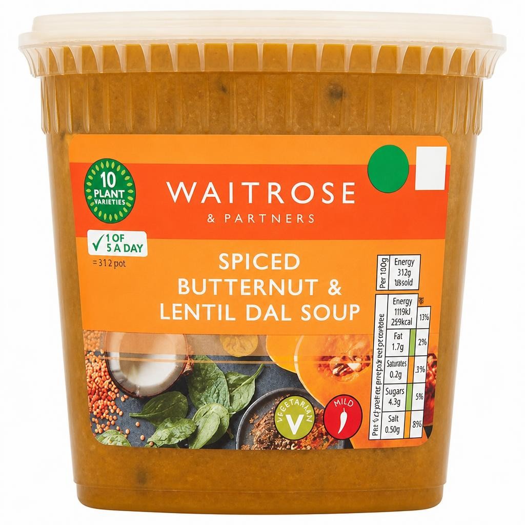 Spiced Butternut & Lentil Dal Soup