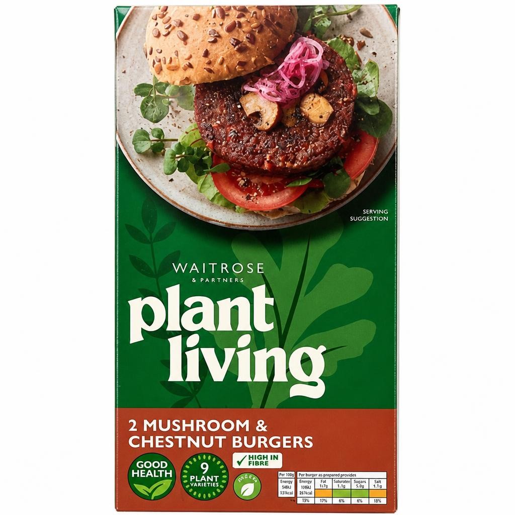 PlantLiving: Frozen Mushroom & Chestnut Burgers