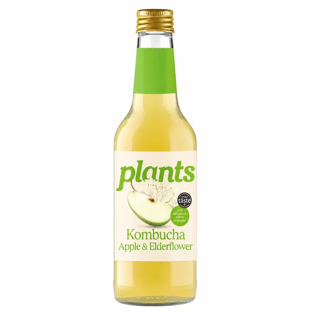 Plants Crisp Apple & Elderflower Kombucha Sparkling Juice Drink