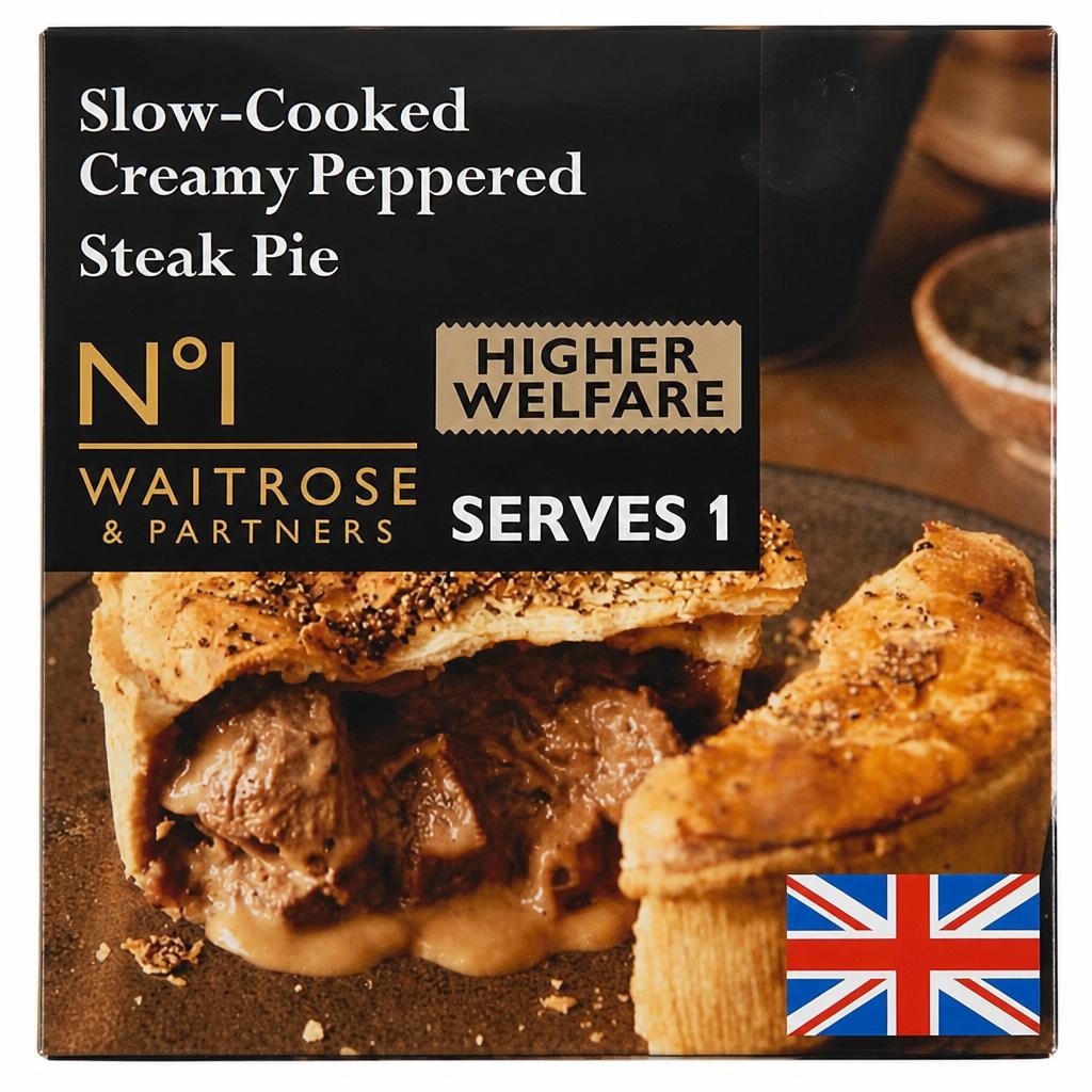 No.1 Slow Cooked Creamy Peppered Steak Pie