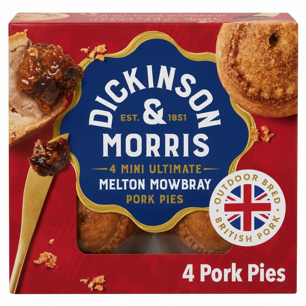 Dickinson & Morris 4 Mini Melton Mowbray Pork Pies