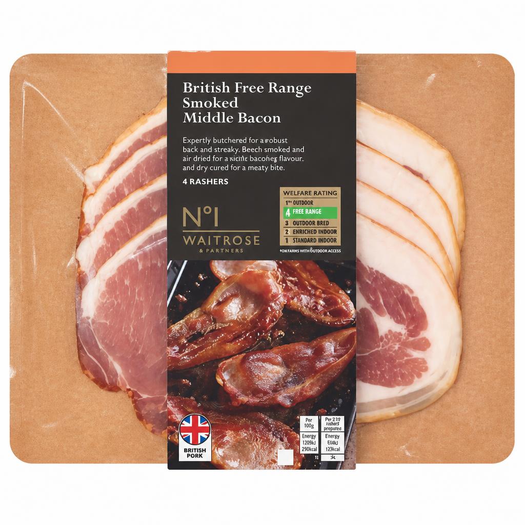 No.1 British Free Range Smoked Middle Bacon