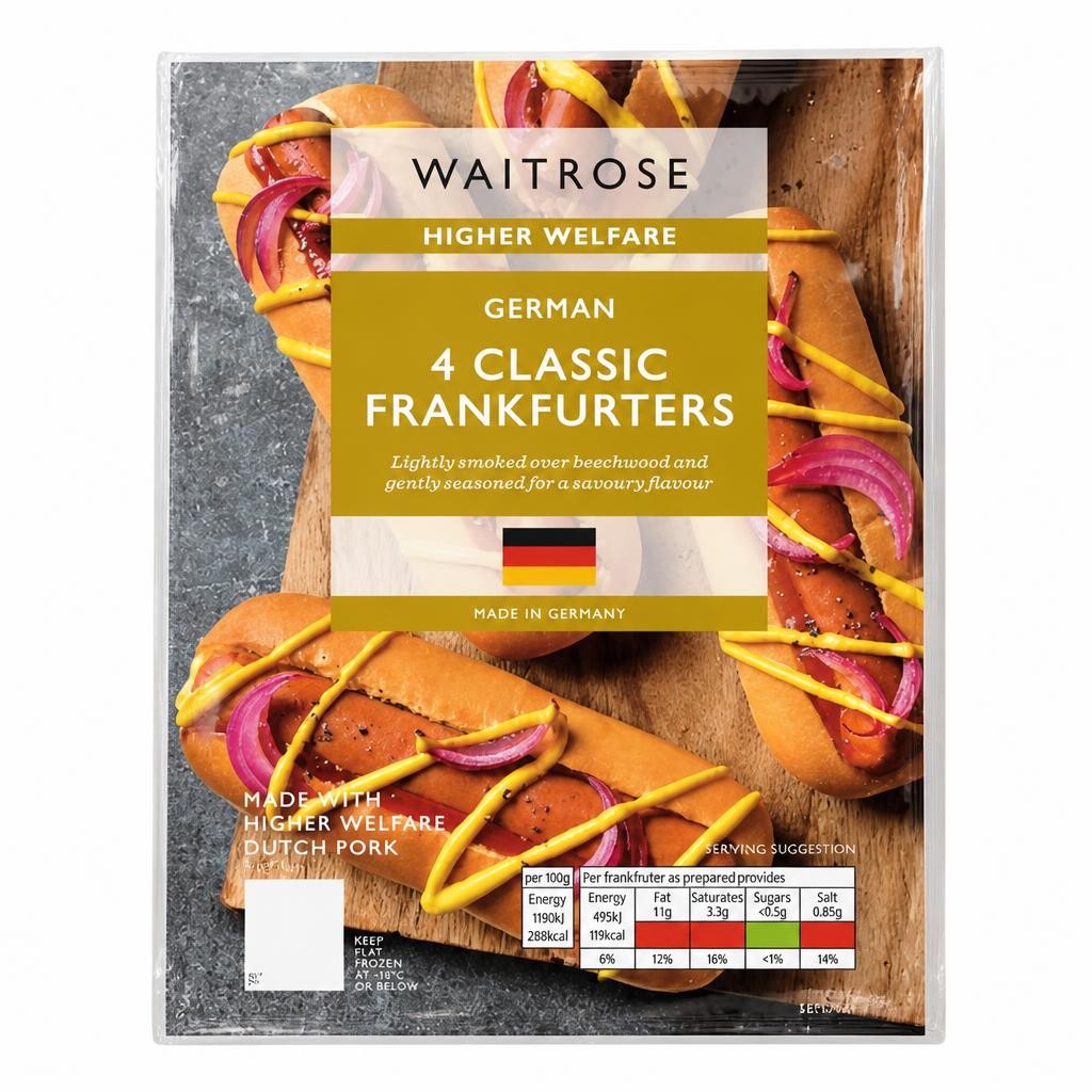 Waitrose 4 Classic German Frankfurters