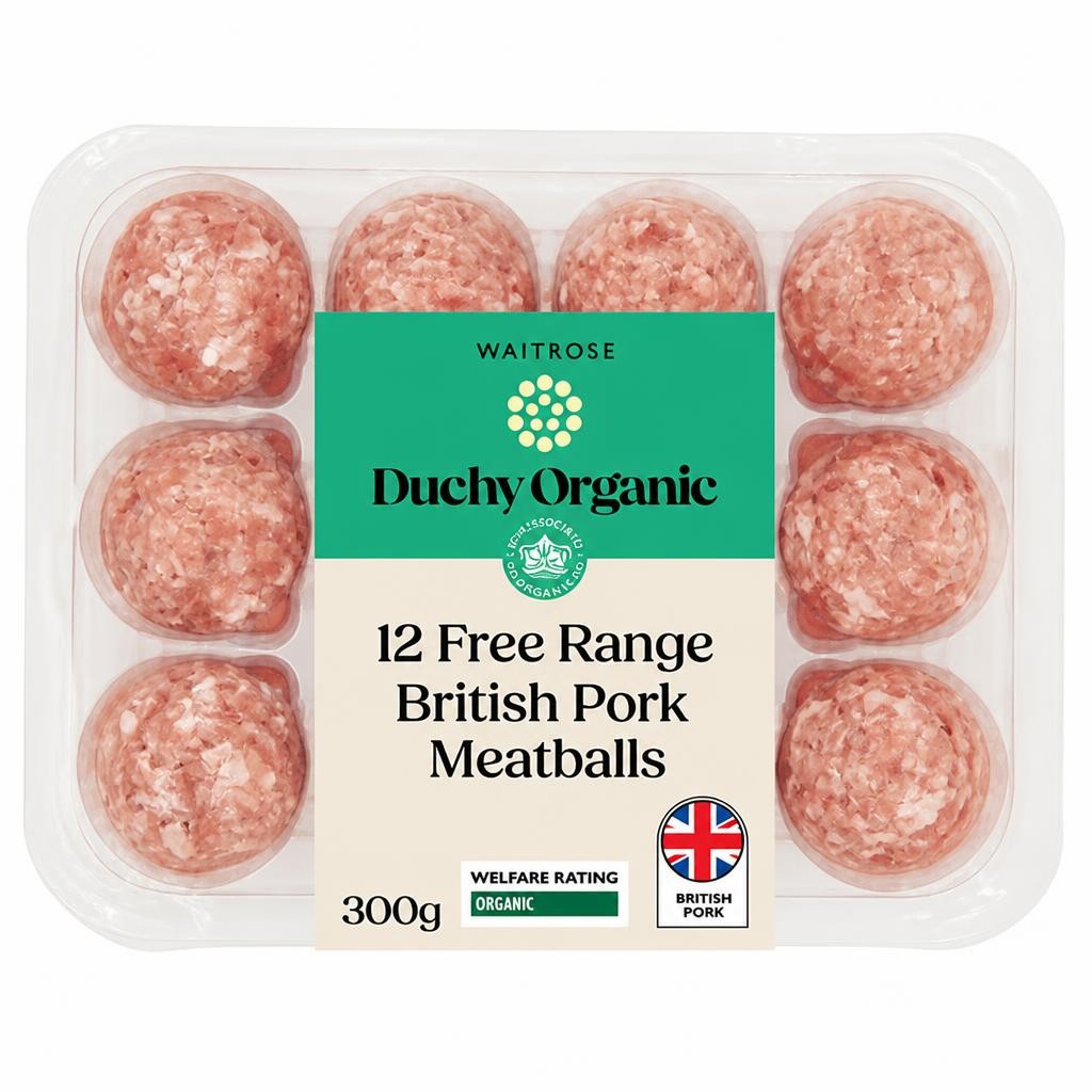 Duchy Organic Free Range British Pork 12 Meatballs