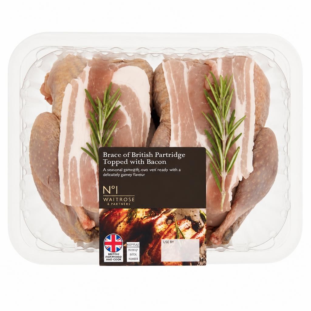 No.1 Brace of British Partridge Topped with Bacon