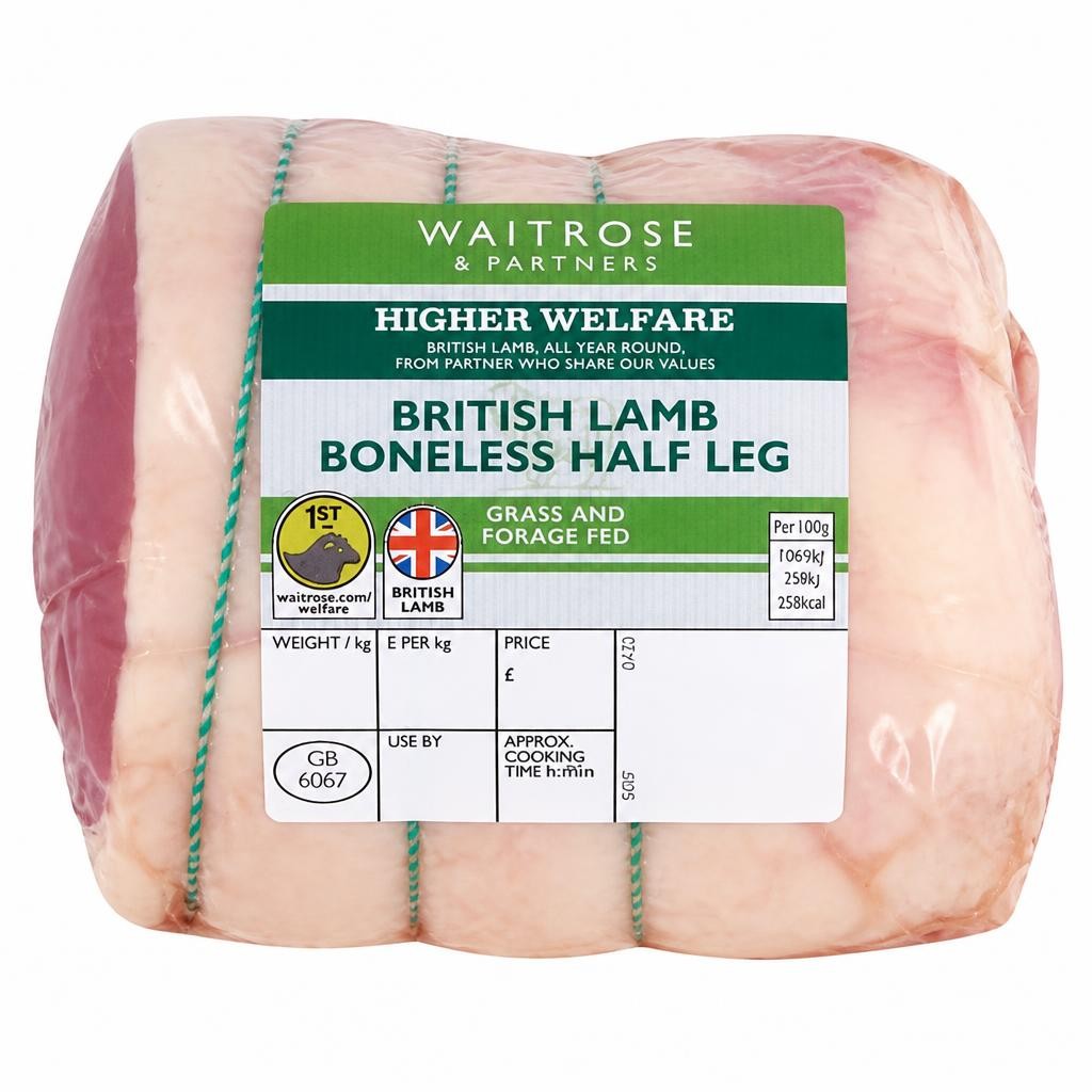 Waitrose British Boneless Extra Trim Half Leg Of Lamb