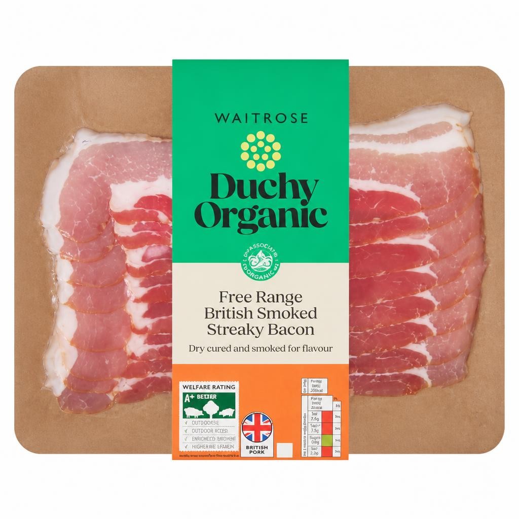 Duchy 8 Organic Smoked Dry Cured Streaky Back Bacon Rashers