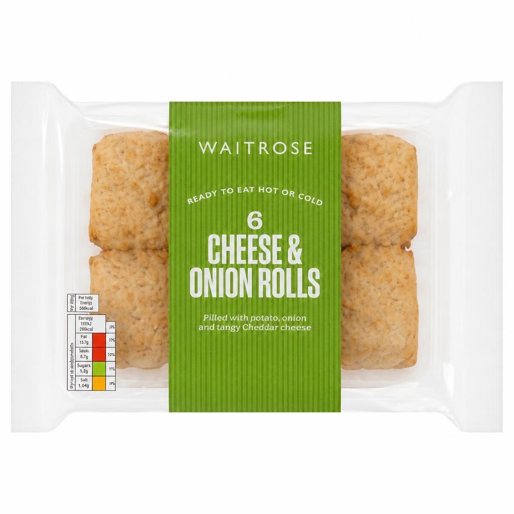 Waitrose 6 Cheese & Onion Rolls