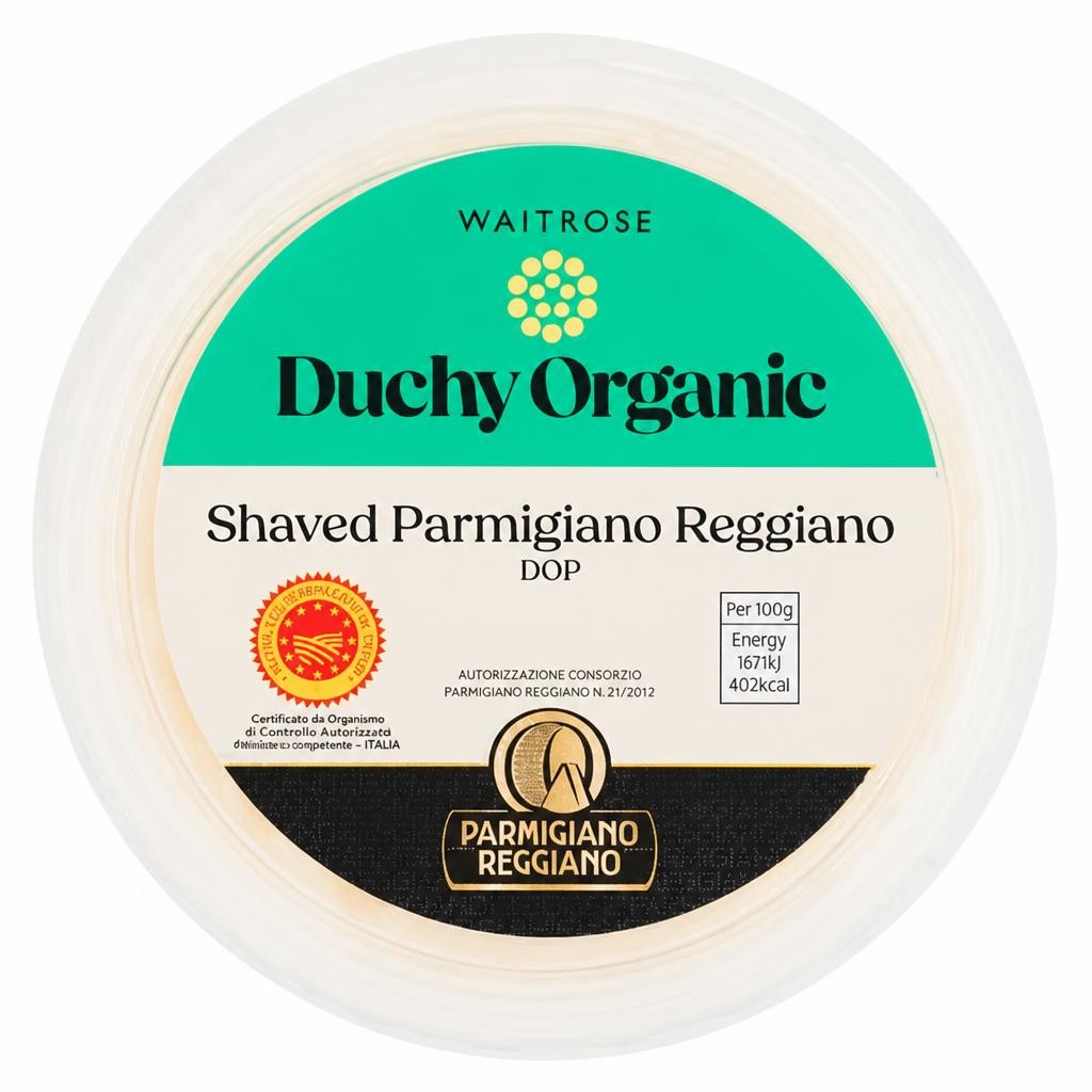 Duchy Organic Parmigiano Reggiano DOP Shaved Parmesan Cheese Strength 6