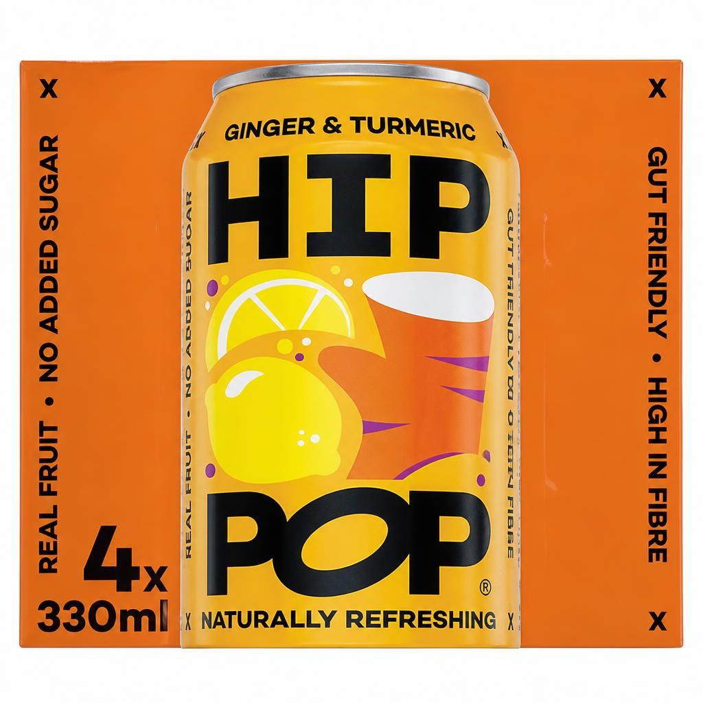 Hip Pop Sparkling Ginger & Turmeric Drink Cans