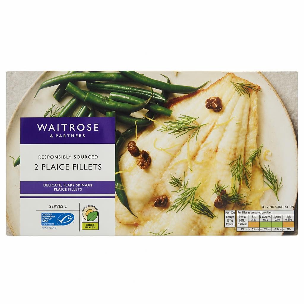 Waitrose Frozen 2 Plaice Fillets Msc