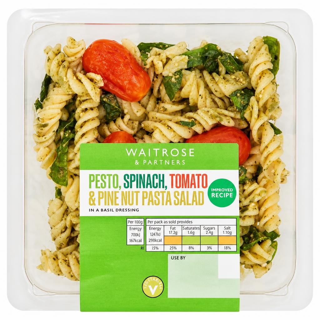 Waitrose Pesto, Spinach, Tomato & Pine Nut Pasta Salad