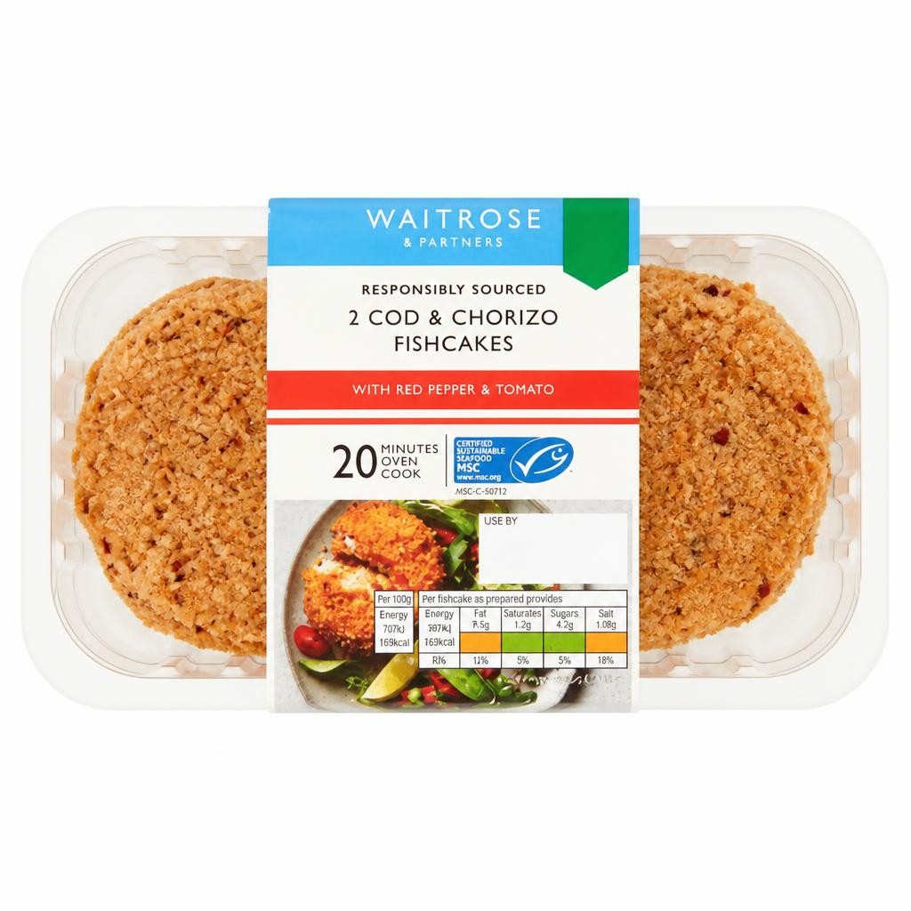 Waitrose 2 Cod & Chorizo Fishcakes