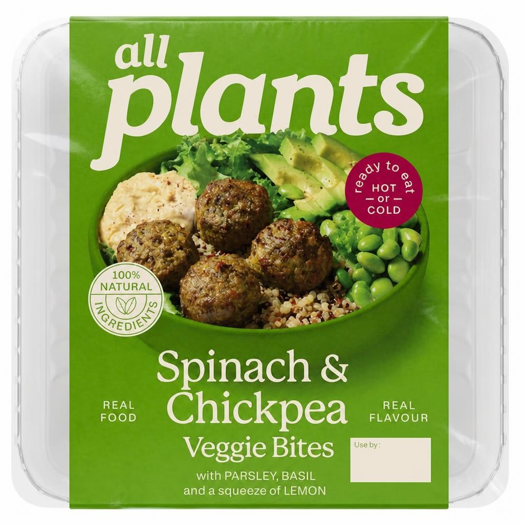 All Plants Spinach & Chickpea Veggie Bites