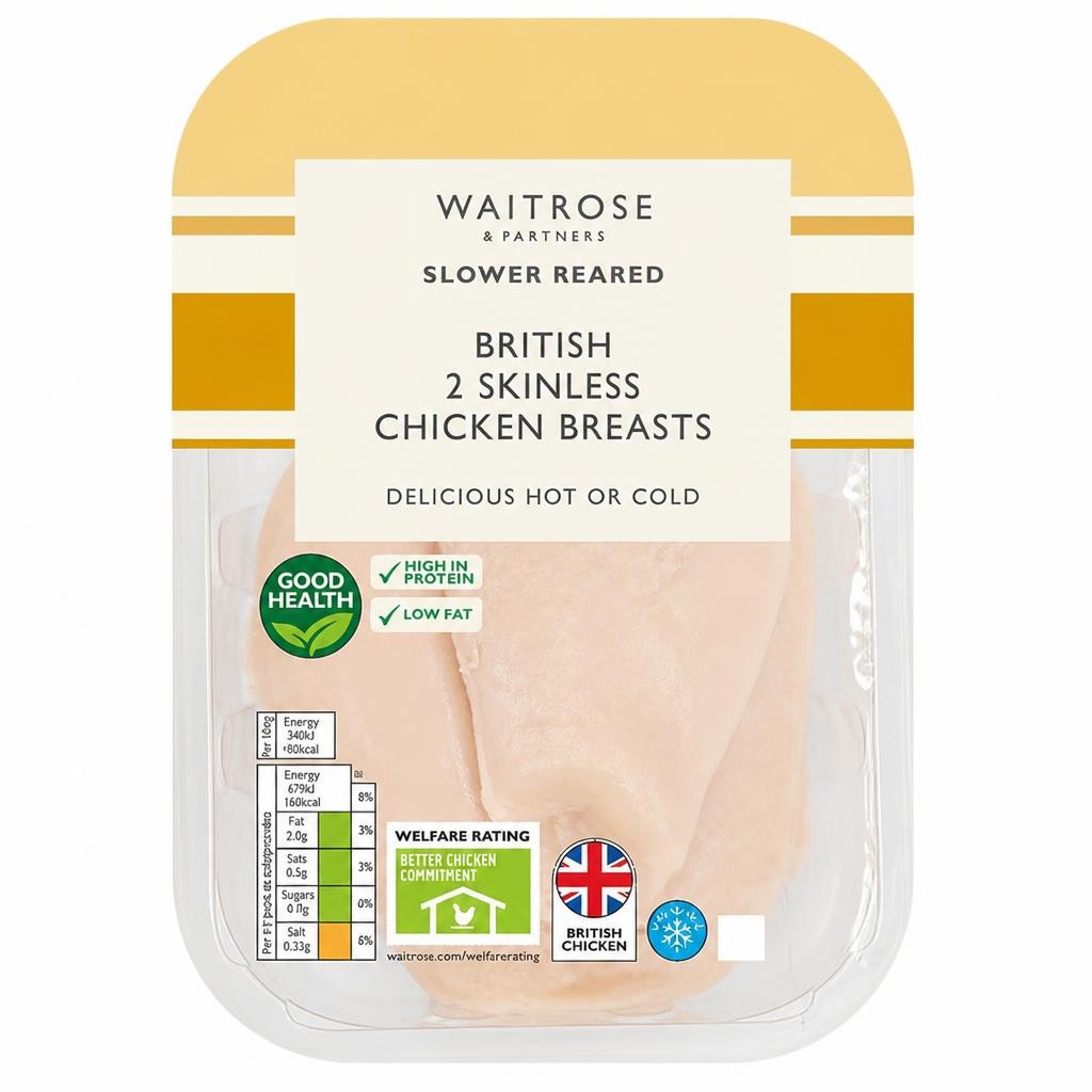 Waitrose Cooked Skinless Chicken Breast Fillets