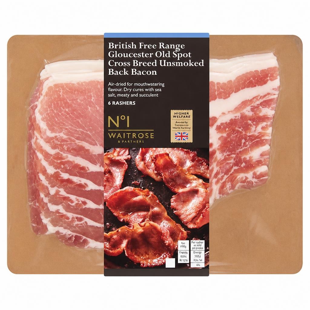 No.1 6 Gloucester Old Spot Cross Breed Unsmoked Back Bacon Rashers