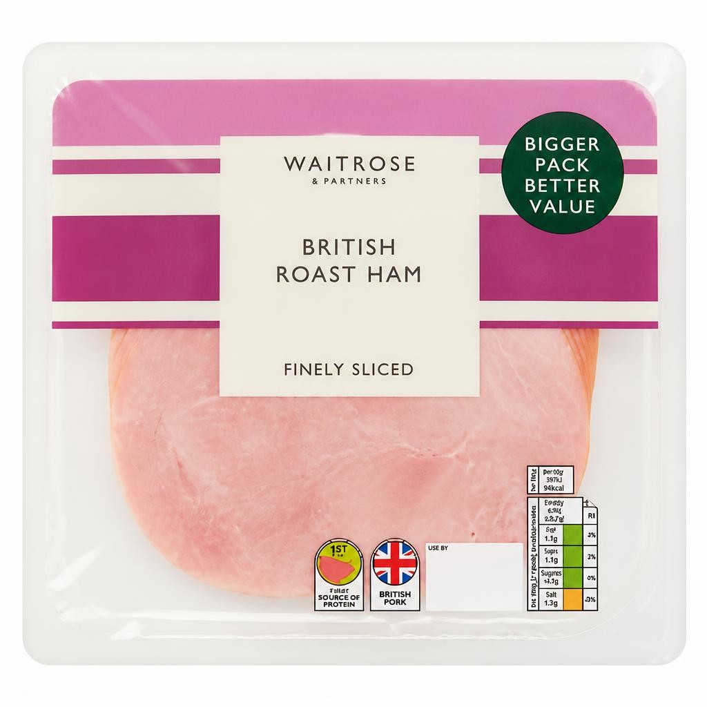 Waitrose British Roast Ham Finely Sliced
