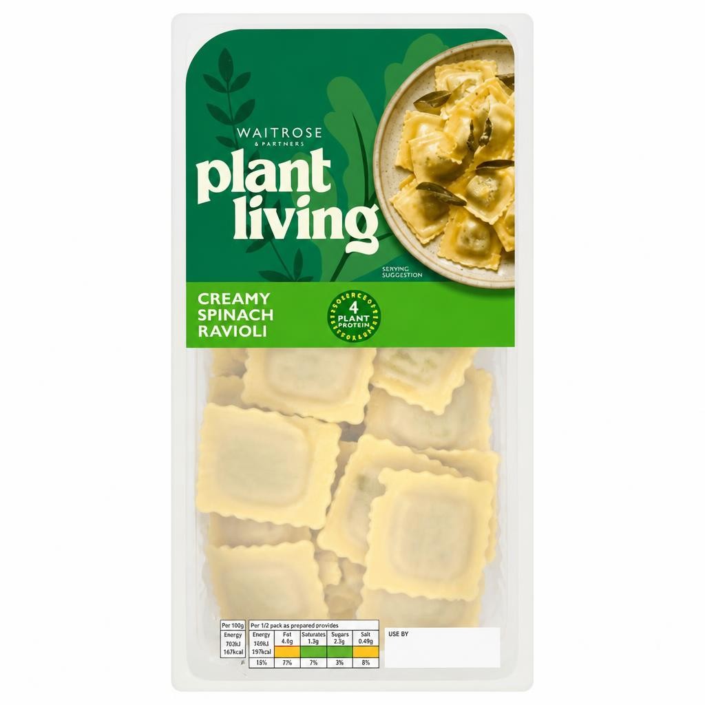 Waitrose PlantLiving Creamy Spinach Ravioli